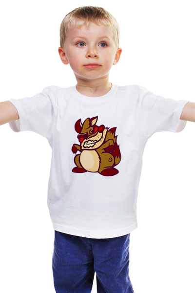 Заказать детскую футболку в Москве. Детская футболка классическая унисекс Злая белка от originals - готовые дизайны и нанесение принтов.