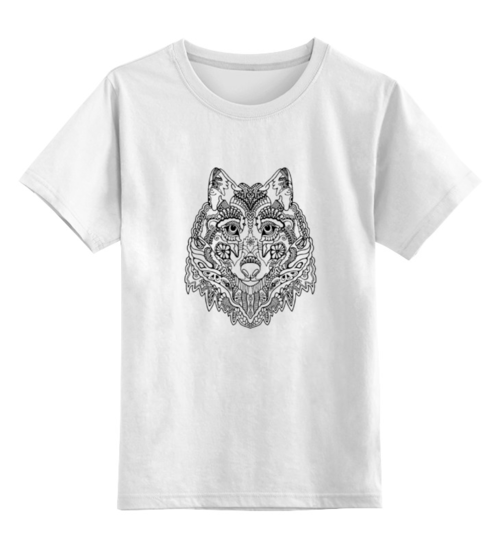 Заказать детскую футболку в Москве. Детская футболка классическая унисекс арт-волк от Markov - готовые дизайны и нанесение принтов.
