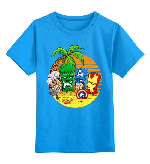 Заказать детскую футболку в Москве. Детская футболка классическая унисекс ◈ Avenging Tikis ◈ от balden - готовые дизайны и нанесение принтов.