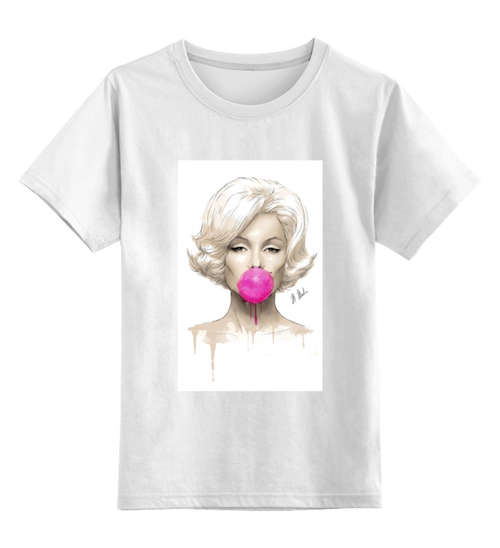 Заказать детскую футболку в Москве. Детская футболка классическая унисекс Marilyn Monroe  от Ксения Мироедова - готовые дизайны и нанесение принтов.