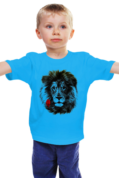 Заказать детскую футболку в Москве. Детская футболка классическая унисекс Лев и роза от printik - готовые дизайны и нанесение принтов.