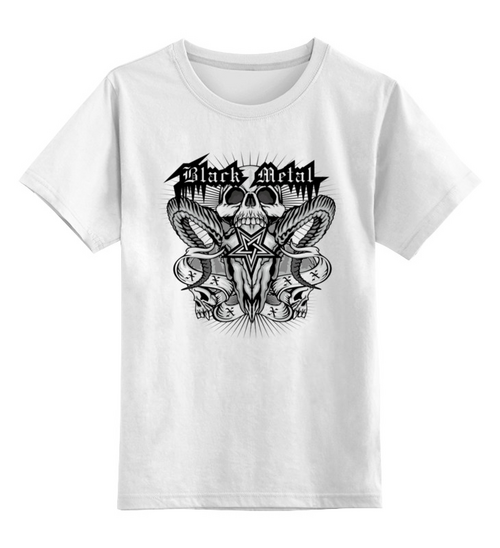 Заказать детскую футболку в Москве. Детская футболка классическая унисекс BLACK METAL от robus - готовые дизайны и нанесение принтов.