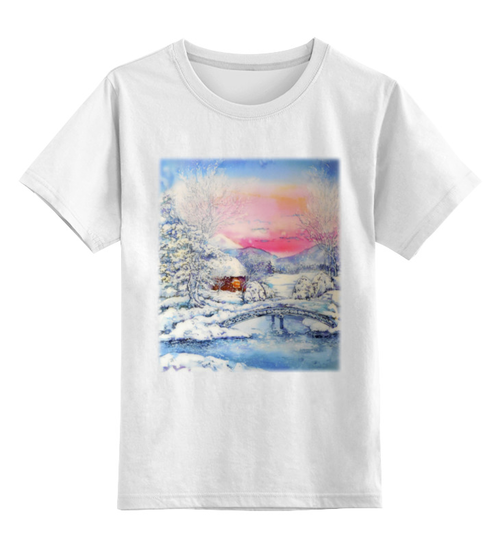 Заказать детскую футболку в Москве. Детская футболка классическая унисекс Морозная зима. от etherealmist - готовые дизайны и нанесение принтов.