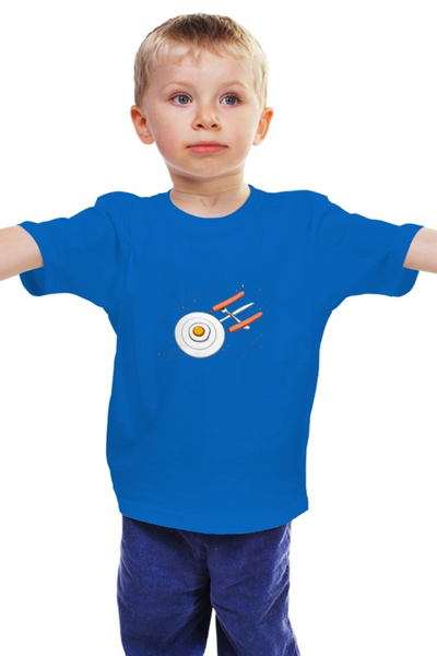 Заказать детскую футболку в Москве. Детская футболка классическая унисекс Летающий завтрак от ПРИНТЫ ПЕЧАТЬ  - готовые дизайны и нанесение принтов.