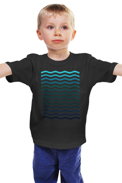 Заказать детскую футболку в Москве. Детская футболка классическая унисекс Волны от printik - готовые дизайны и нанесение принтов.
