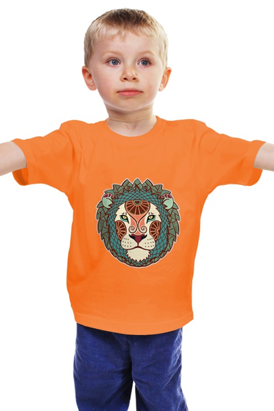 Заказать детскую футболку в Москве. Детская футболка классическая унисекс Гламурный лев от rusal - готовые дизайны и нанесение принтов.