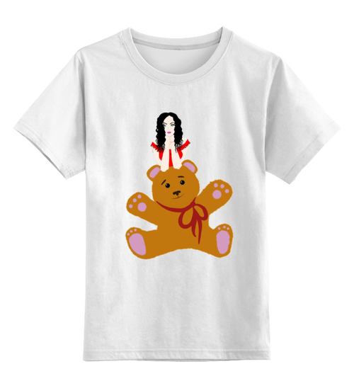 Заказать детскую футболку в Москве. Детская футболка классическая унисекс Девушка и игрушка  от Natalika - готовые дизайны и нанесение принтов.