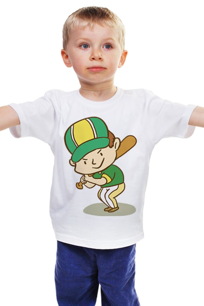 Заказать детскую футболку в Москве. Детская футболка классическая унисекс Юный бейсболист от BeliySlon - готовые дизайны и нанесение принтов.