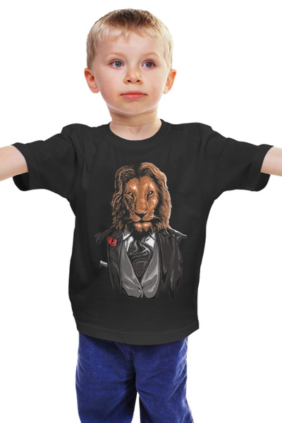 Заказать детскую футболку в Москве. Детская футболка классическая унисекс Мистер Лев от printik - готовые дизайны и нанесение принтов.