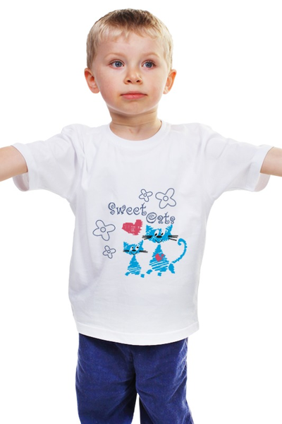 Заказать детскую футболку в Москве. Детская футболка классическая унисекс Sweet cats от valezar - готовые дизайны и нанесение принтов.