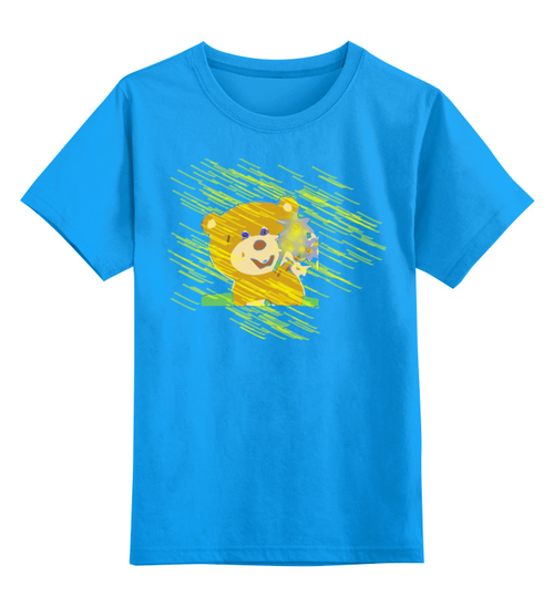 Заказать детскую футболку в Москве. Детская футболка классическая унисекс счастливый мишка  от Мира  - готовые дизайны и нанесение принтов.