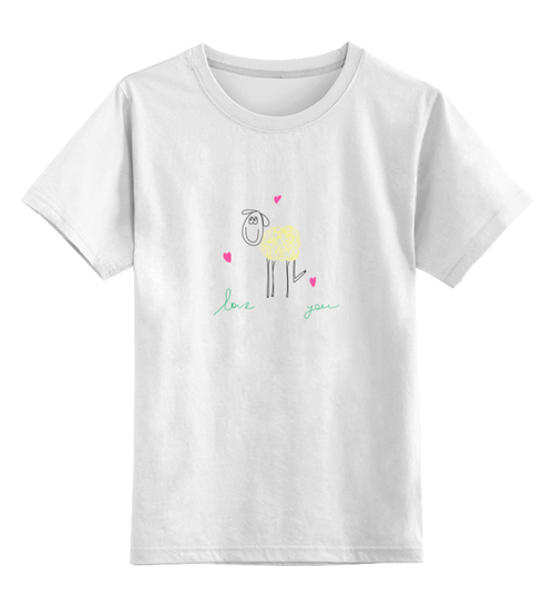 Заказать детскую футболку в Москве. Детская футболка классическая унисекс влюбленная овечка от Karina Radomskaya - готовые дизайны и нанесение принтов.