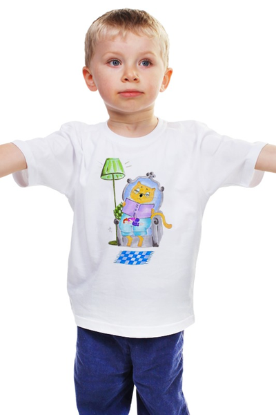 Заказать детскую футболку в Москве. Детская футболка классическая унисекс Кошачий уют от galkagalka - готовые дизайны и нанесение принтов.