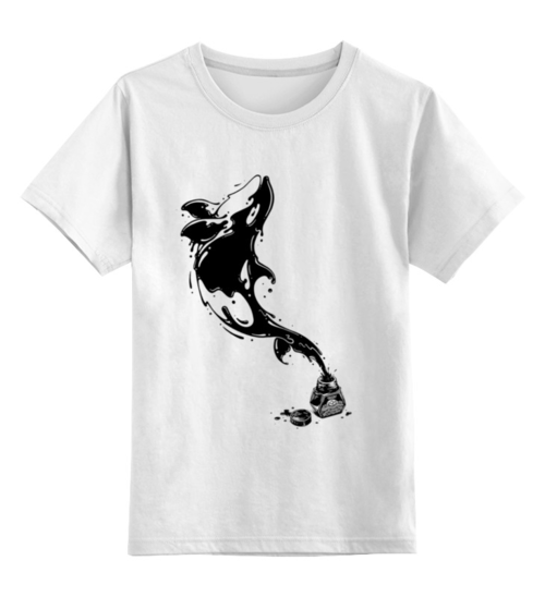 Заказать детскую футболку в Москве. Детская футболка классическая унисекс Чернильный дельфин  от ISliM - готовые дизайны и нанесение принтов.