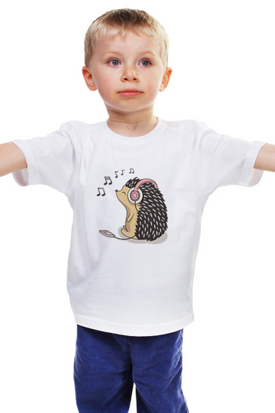 Заказать детскую футболку в Москве. Детская футболка классическая унисекс ежик. от queen  - готовые дизайны и нанесение принтов.