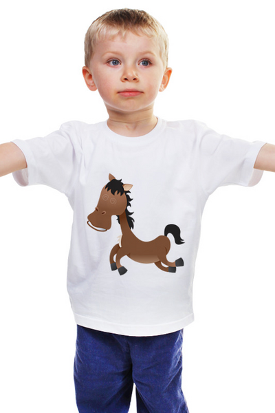 Заказать детскую футболку в Москве. Детская футболка классическая унисекс Лошадь от nadegda - готовые дизайны и нанесение принтов.
