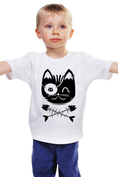 Заказать детскую футболку в Москве. Детская футболка классическая унисекс Кот пират от TheSuvenir - готовые дизайны и нанесение принтов.