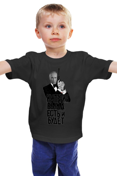 Заказать детскую футболку в Москве. Детская футболка классическая унисекс Владимир Путин от pangeaaffair - готовые дизайны и нанесение принтов.