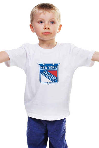 Заказать детскую футболку в Москве. Детская футболка классическая унисекс New York Rangers от BURNSHIRTS - готовые дизайны и нанесение принтов.