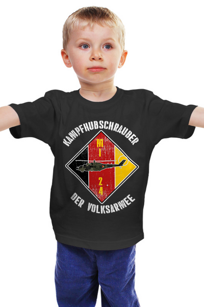 Заказать детскую футболку в Москве. Детская футболка классическая унисекс Вертолет Ми-24 (ВВС ГДР) от Рустам Юсупов - готовые дизайны и нанесение принтов.