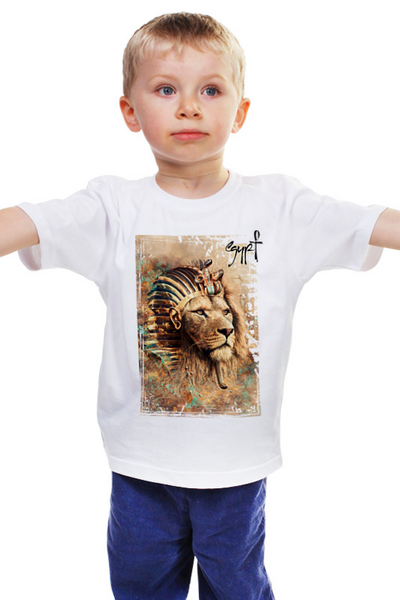 Заказать детскую футболку в Москве. Детская футболка классическая унисекс ☥ Egypt Leo ☥ от balden - готовые дизайны и нанесение принтов.