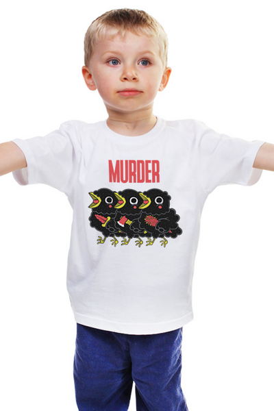 Заказать детскую футболку в Москве. Детская футболка классическая унисекс Murder от Leichenwagen - готовые дизайны и нанесение принтов.