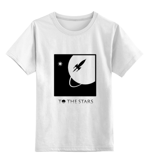 Заказать детскую футболку в Москве. Детская футболка классическая унисекс to the stars media от slider - готовые дизайны и нанесение принтов.