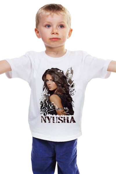Заказать детскую футболку в Москве. Детская футболка классическая унисекс Нюша - Nyusha от  ЯрМайка - готовые дизайны и нанесение принтов.