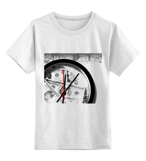 Заказать детскую футболку в Москве. Детская футболка классическая унисекс Время деньги  от Balloge - готовые дизайны и нанесение принтов.