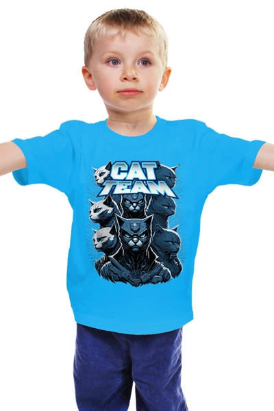 Заказать детскую футболку в Москве. Детская футболка классическая унисекс Коты Супергерои от ustinoff1@yandex.ru - готовые дизайны и нанесение принтов.