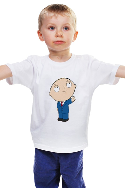 Заказать детскую футболку в Москве. Детская футболка классическая унисекс     Стьюи от Nalivaev - готовые дизайны и нанесение принтов.