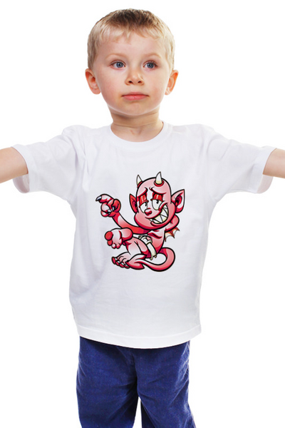 Заказать детскую футболку в Москве. Детская футболка классическая унисекс Дьяволенок от T-shirt print  - готовые дизайны и нанесение принтов.