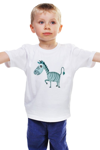 Заказать детскую футболку в Москве. Детская футболка классическая унисекс Зебра от nadegda - готовые дизайны и нанесение принтов.