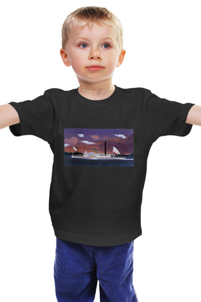 Заказать детскую футболку в Москве. Детская футболка классическая унисекс Пароход "Syracuse" (Джеймс Бард) от trend - готовые дизайны и нанесение принтов.