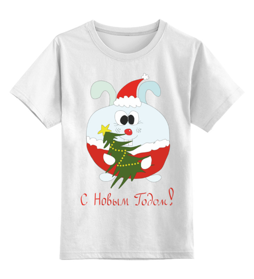 Заказать детскую футболку в Москве. Детская футболка классическая унисекс Новогодний заяц от AstArt - готовые дизайны и нанесение принтов.