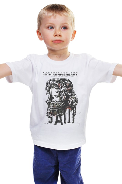 Заказать детскую футболку в Москве. Детская футболка классическая унисекс Saw \ Пила от KinoArt - готовые дизайны и нанесение принтов.