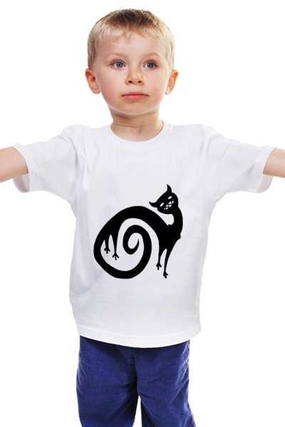 Заказать детскую футболку в Москве. Детская футболка классическая унисекс Черный кот от bayl - готовые дизайны и нанесение принтов.