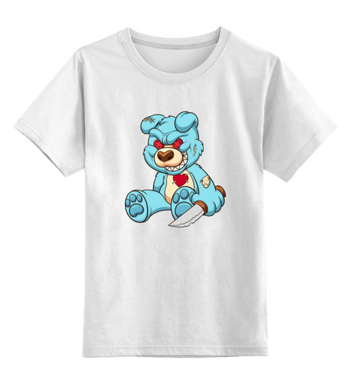 Заказать детскую футболку в Москве. Детская футболка классическая унисекс Тедди зомбяшка  от ПРИНТЫ ПЕЧАТЬ  - готовые дизайны и нанесение принтов.