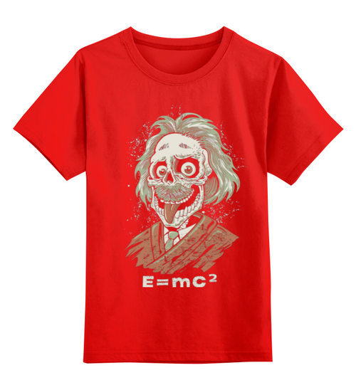 Заказать детскую футболку в Москве. Детская футболка классическая унисекс Зомби Эйнштейн  от iZOMBIE - готовые дизайны и нанесение принтов.