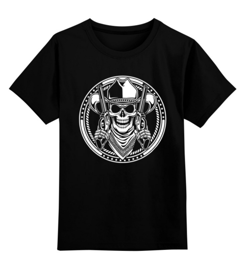 Заказать детскую футболку в Москве. Детская футболка классическая унисекс CowboySkull от balden - готовые дизайны и нанесение принтов.