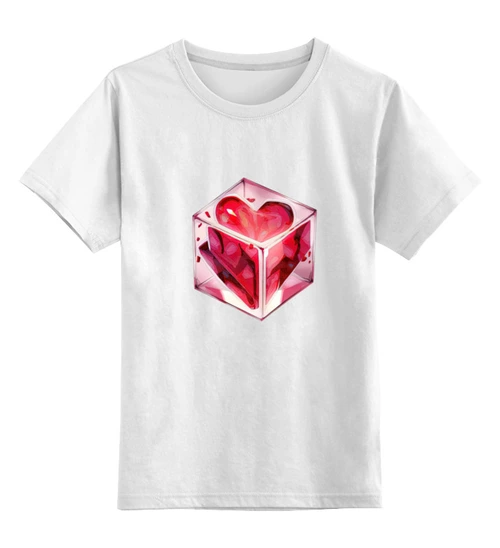 Заказать детскую футболку в Москве. Детская футболка классическая унисекс Сердце в кубе от Алексей  - готовые дизайны и нанесение принтов.