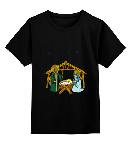 Заказать детскую футболку в Москве. Детская футболка классическая унисекс Рождество Христово от god - готовые дизайны и нанесение принтов.