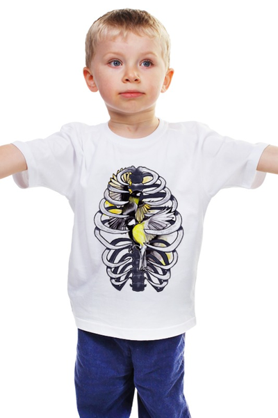 Заказать детскую футболку в Москве. Детская футболка классическая унисекс Синицы в клетке от Troy - Angel - готовые дизайны и нанесение принтов.