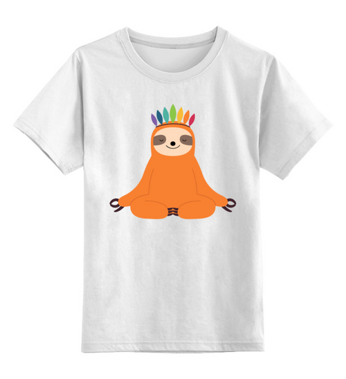 Заказать детскую футболку в Москве. Детская футболка классическая унисекс Ленивец Медитирует от MariYang  - готовые дизайны и нанесение принтов.