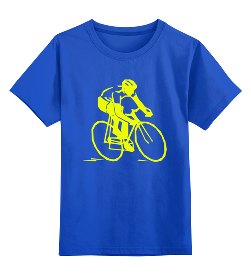 Заказать детскую футболку в Москве. Детская футболка классическая унисекс Велосипедист  от ПРИНТЫ ПЕЧАТЬ  - готовые дизайны и нанесение принтов.