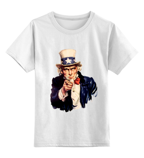 Заказать детскую футболку в Москве. Детская футболка классическая унисекс Uncle Sam от karbafoss - готовые дизайны и нанесение принтов.