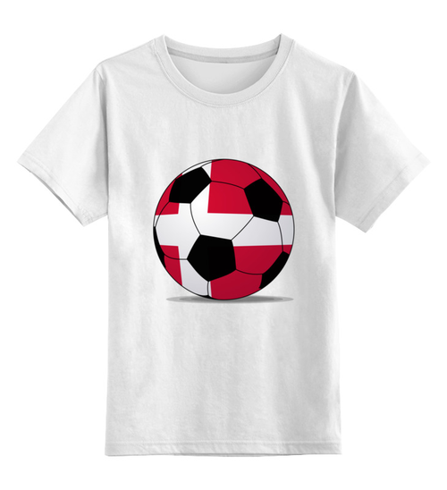 Заказать детскую футболку в Москве. Детская футболка классическая унисекс Футбол Дания от posterman - готовые дизайны и нанесение принтов.