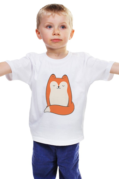 Заказать детскую футболку в Москве. Детская футболка классическая унисекс Лисичка (Fox) от coolmag - готовые дизайны и нанесение принтов.