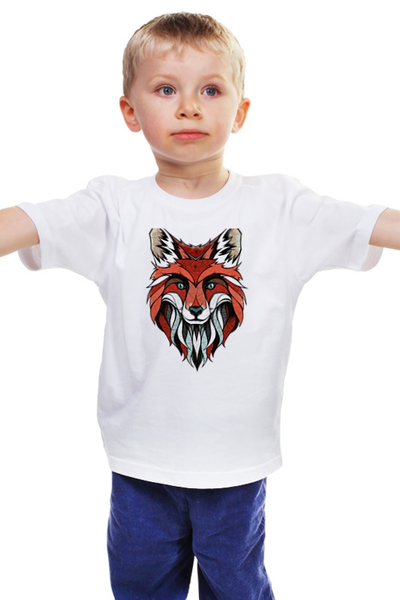 Заказать детскую футболку в Москве. Детская футболка классическая унисекс Лисица от oldman - готовые дизайны и нанесение принтов.