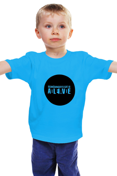 Заказать детскую футболку в Москве. Детская футболка классическая унисекс Кот Шрёдингера от d4rkolian - готовые дизайны и нанесение принтов.